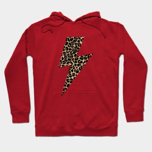 Leopard Print on Lightning Bolt Design Hoodie